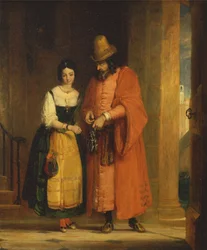 Shylock und Jessica aus Der Kaufmann von Venedig, II, ii